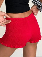 Ruched Ruffled Elastic Waist Short image 2
