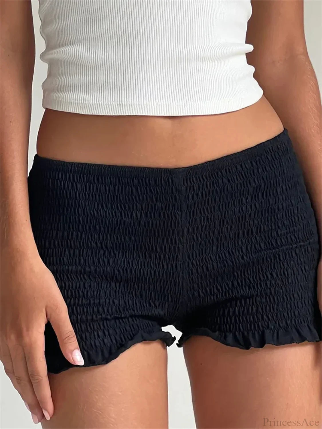 Ruched Ruffled Elastic Waist Short image 3