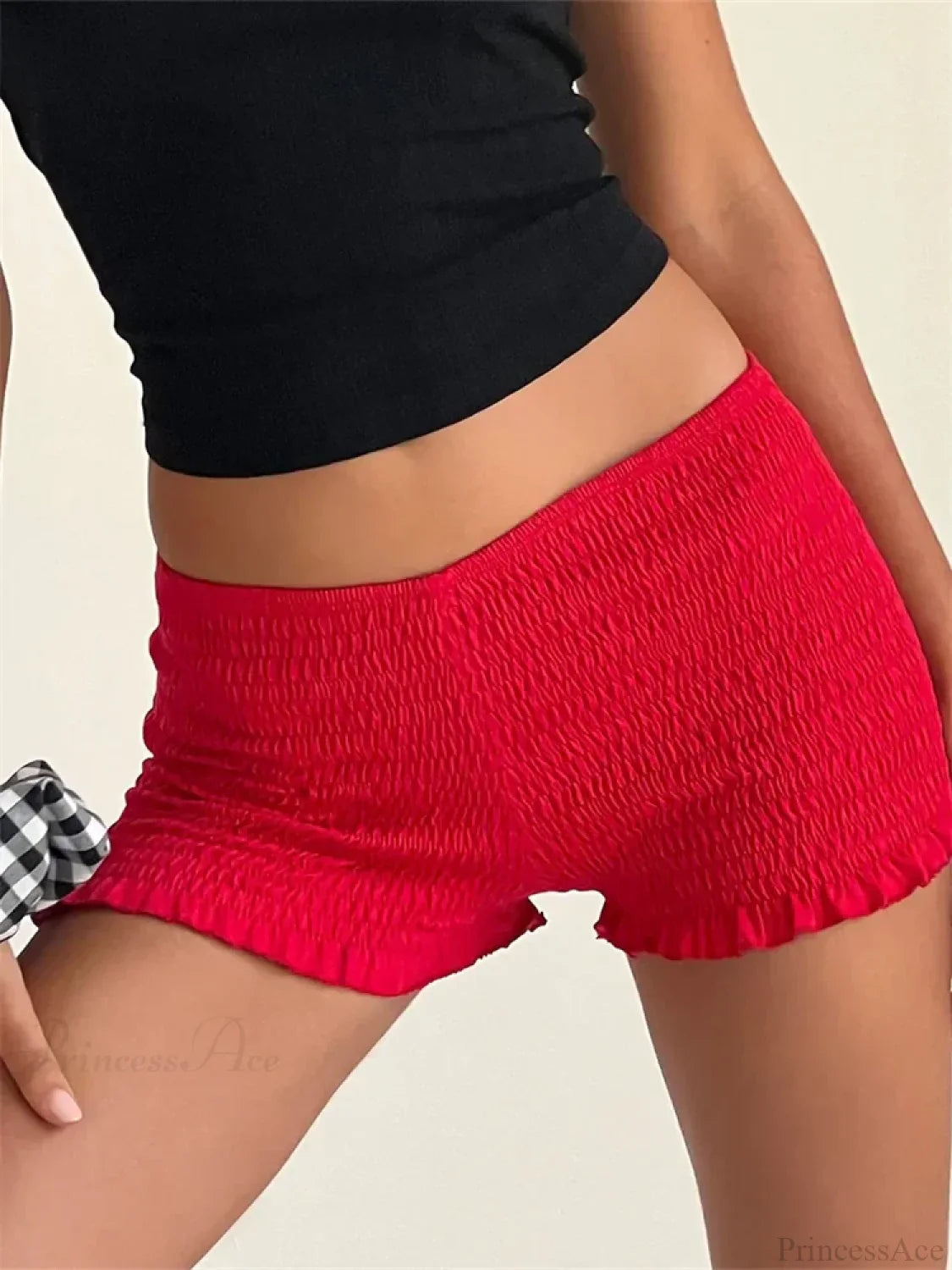 Ruched Ruffled Elastic Waist Short image 1
