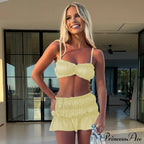 Ruched Satin Bralette Charming And Mini Skirt Set image 19