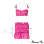 Ruched Satin Bralette Charming And Mini Skirt Set image 17