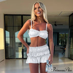 Ruched Satin Bralette Charming And Mini Skirt Set image 8