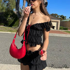 Ruched Short Sleeve Bow Graceful Top And Mini Skirt Set image 6