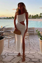 Ruched Side Split Cami Dress image 1