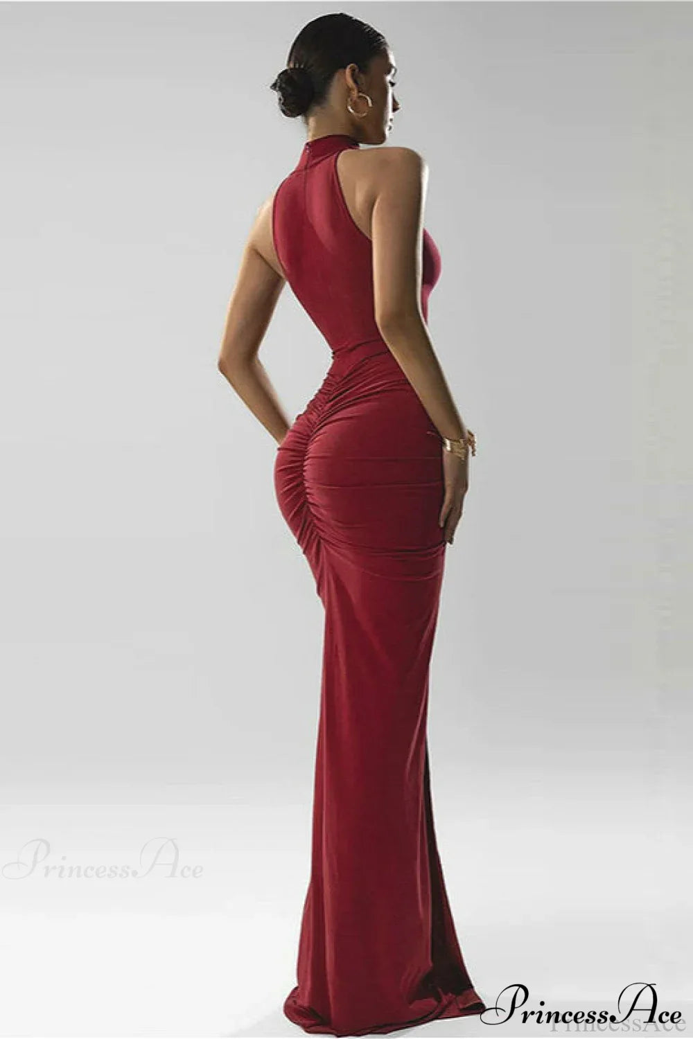 Ruched Sleeveless Back Zip Party Dress image 2