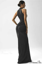 Ruched Sleeveless Back Zip Party Dress image 5