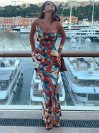 Ruched Spaghetti Maxi Vacation Dress image 4