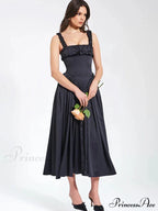 Ruched Strap Stylish Frill Maxi Dress image 1