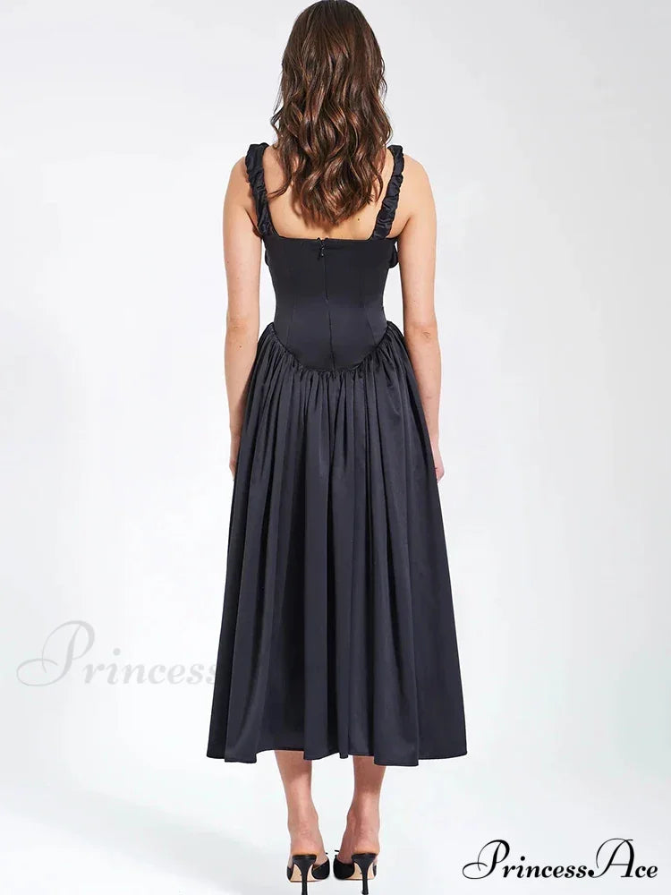 Ruched Strap Stylish Frill Maxi Dress image 7