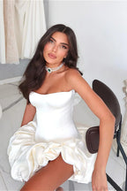 Ruched Strapless Slim A Line Sexy Mini Dress image 4