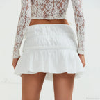 Ruched Tie-Up Front A-Line Skirt image 6