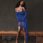 Ruffle Backless Gown Club Mini Dress image 1