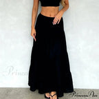 Ruffle Elastic High Waist Maxi Tiered Prairie Skirt image 6
