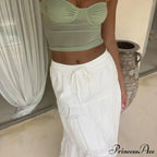 Ruffle Elastic High Waist Maxi Tiered Prairie Skirt image 3