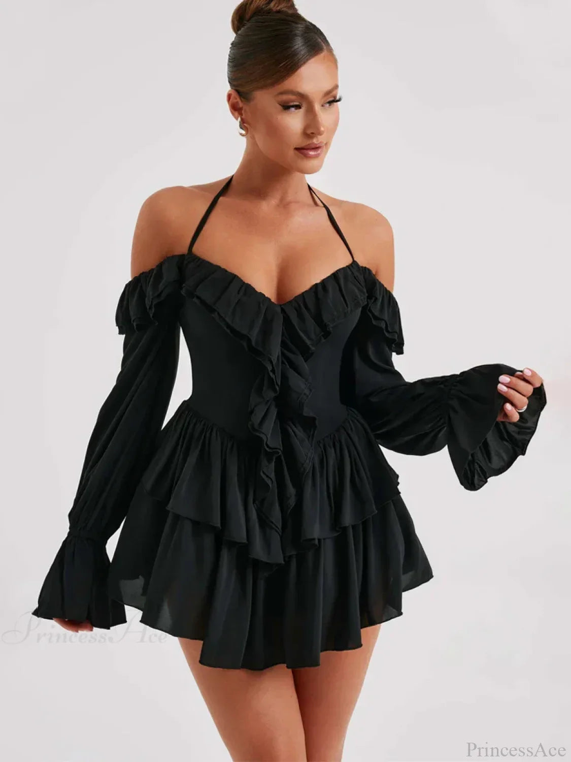 Ruffle Flare Sleeve Mini Dress image 4