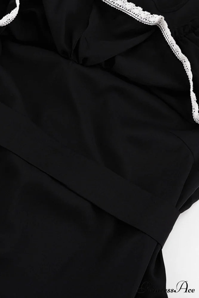 Ruffle Neck Lacework A-line Dress image 9