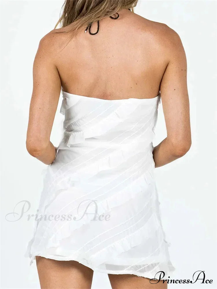 Ruffle Ruched Sexy Summer Party Clubwear Strapless Mini Dress image 5