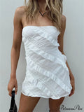 Ruffle Ruched Sexy Summer Party Clubwear Strapless Mini Dress image 6