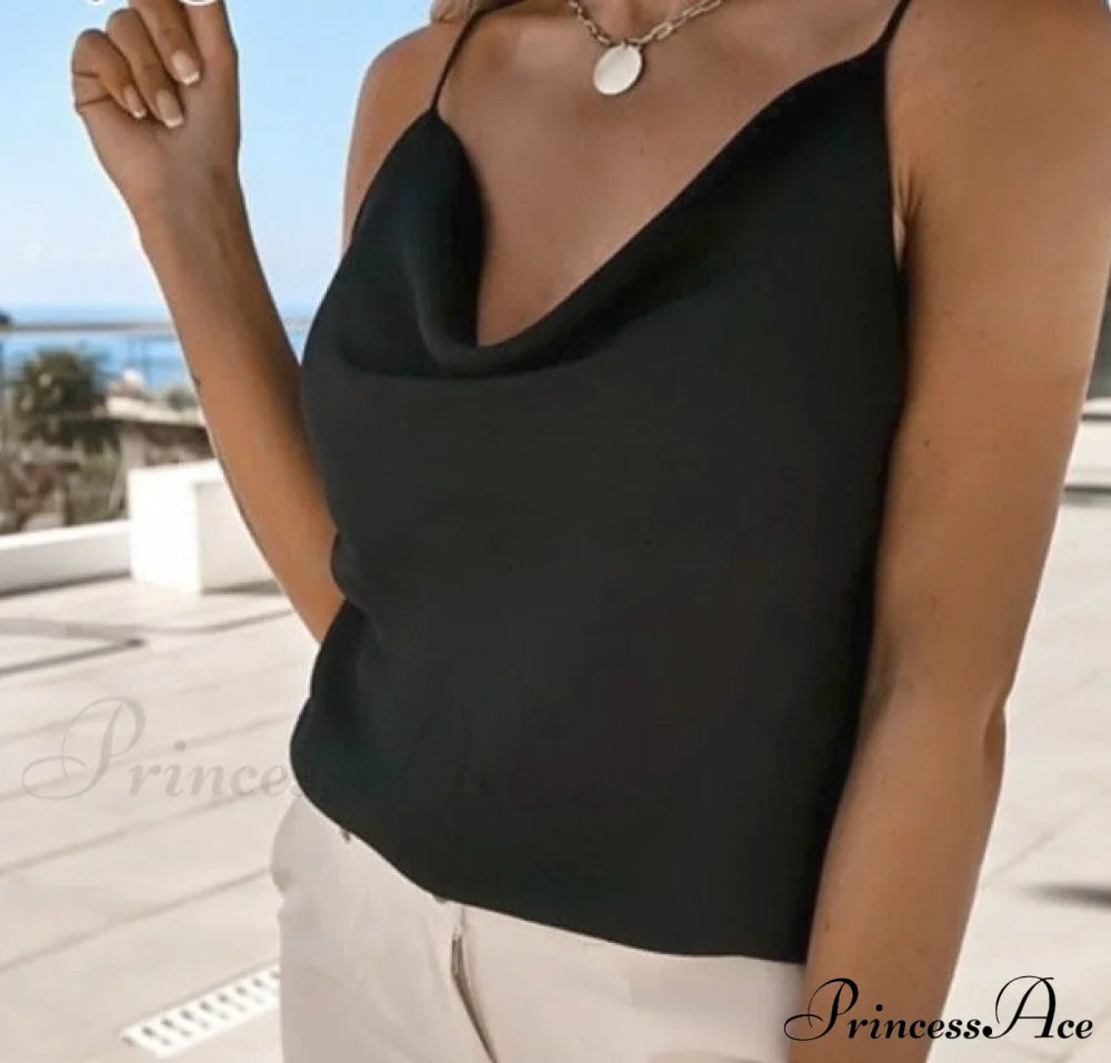 Ruffle Spaghetti Strap V Backless Top image 7
