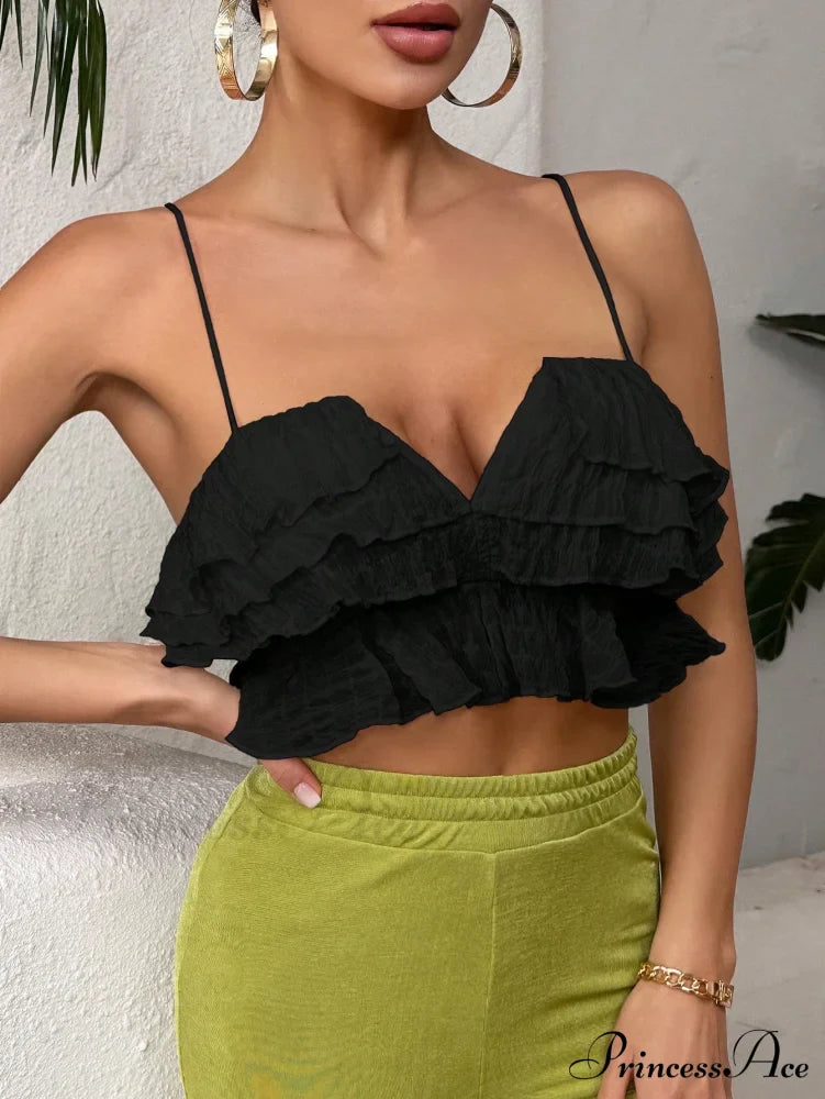 Ruffle Trim Crop Cami Top image 4