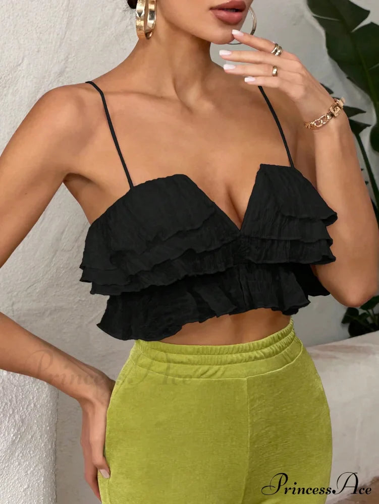 Ruffle Trim Crop Cami Top image 3