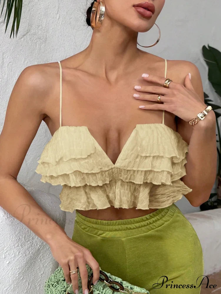 Ruffle Trim Crop Cami Top image 6