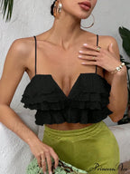 Ruffle Trim Crop Cami Top image 1