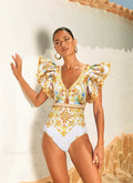 Ruffle V Neck Majolica Shorts Two Piece Set image 3