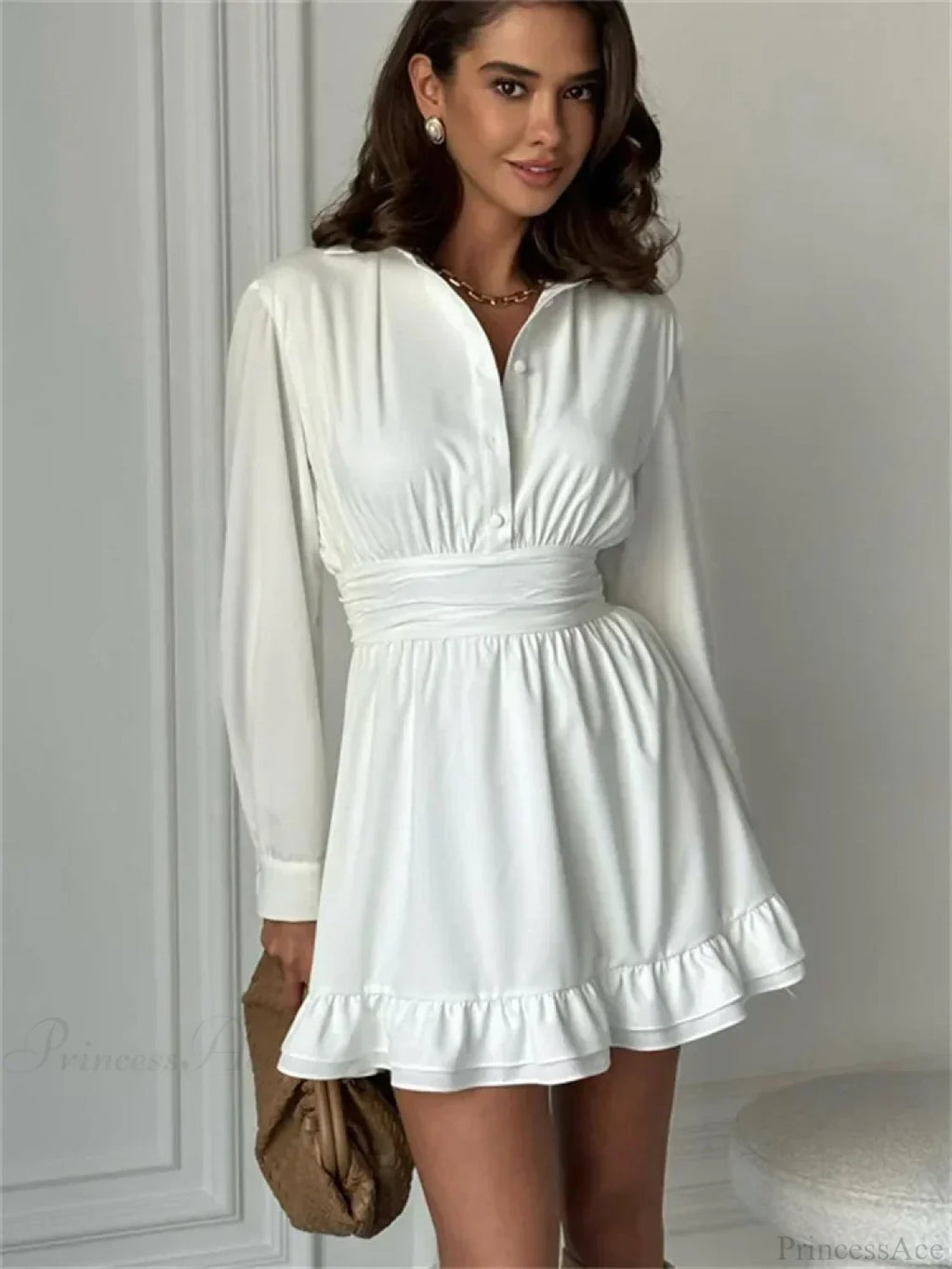 Ruffled Bandage Lace-Up Mini Dress image 3