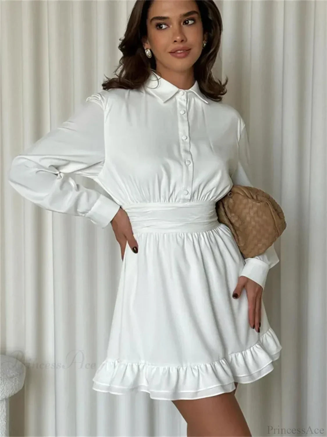 Ruffled Bandage Lace-Up Mini Dress image 2