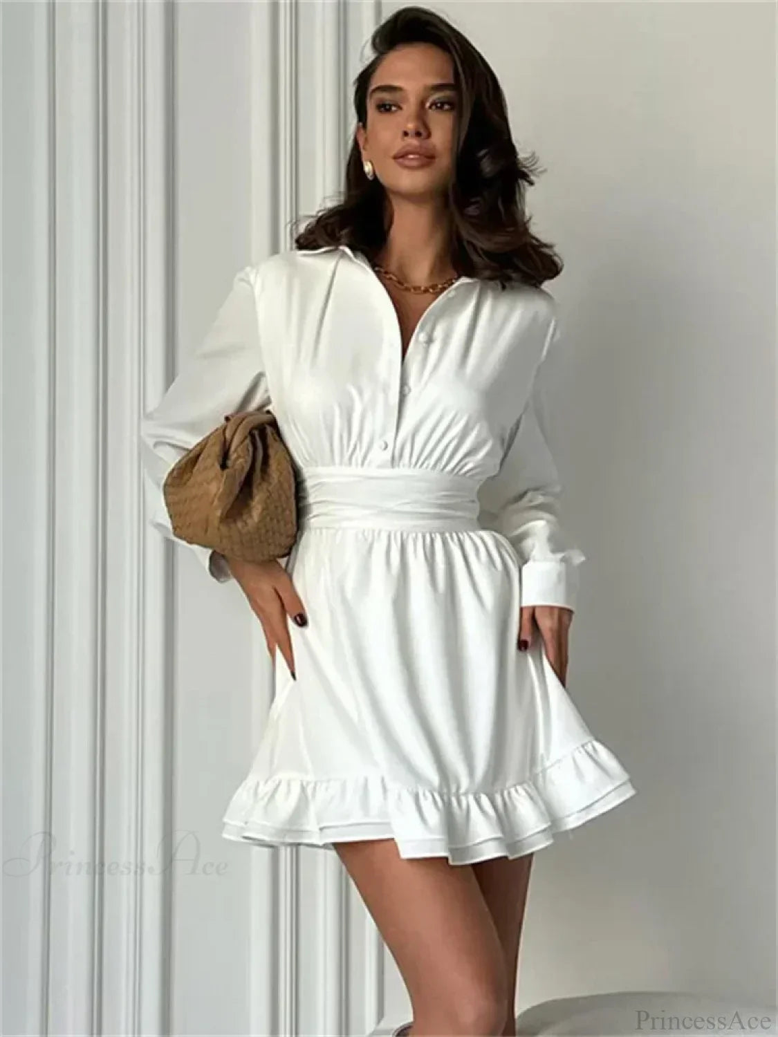 Ruffled Bandage Lace-Up Mini Dress image 5