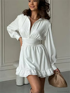 Ruffled Bandage Lace-Up Mini Dress image 1