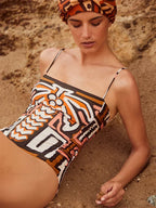 Ruffled Deep V Swimwear Backless One Piece image 3