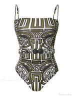 Ruffled Deep V Swimwear Backless One Piece image 5