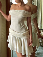 Ruffled Mesh Patchwork Mini Dress image 1