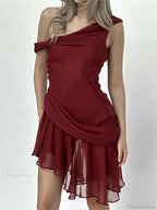 Ruffled Mesh Patchwork Mini Dress image 6