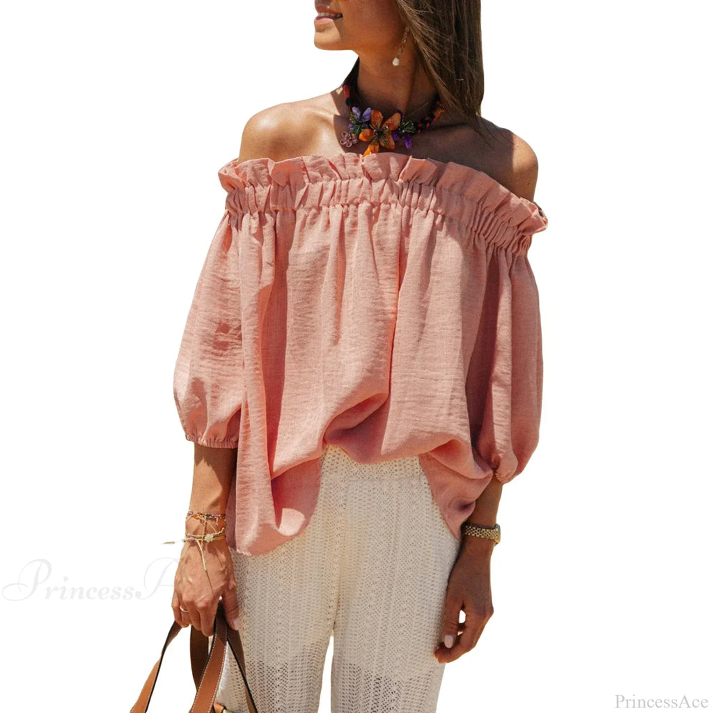 Ruffled Off-Shoulder Solid Fashion Blouse image 6