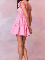 Ruffled Pleated Strap Mini Dress image 5