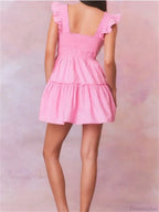 Ruffled Pleated Strap Mini Dress image 6