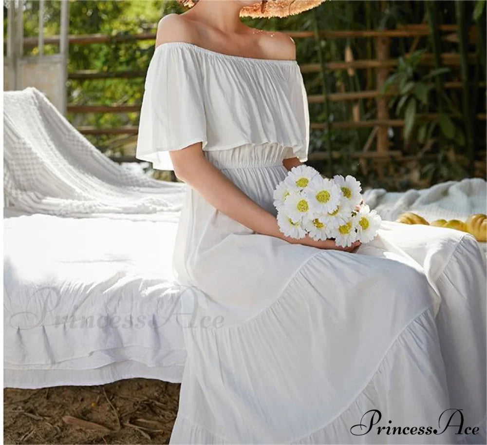 Ruffled Romance Off Charming The Shoulder Maxi Dress image 4