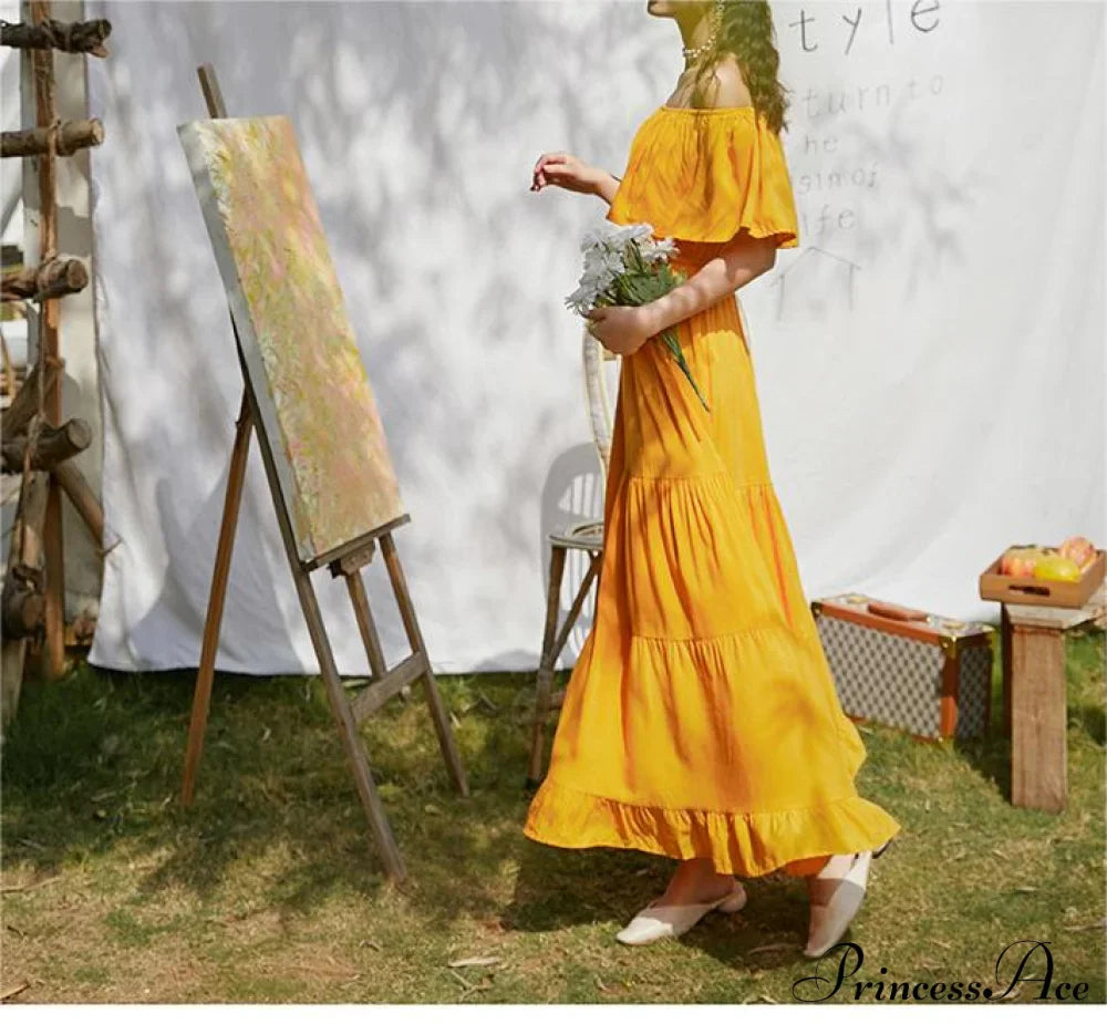 Ruffled Romance Off Charming The Shoulder Maxi Dress image 5