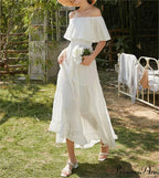 Ruffled Romance Off Charming The Shoulder Maxi Dress image 1