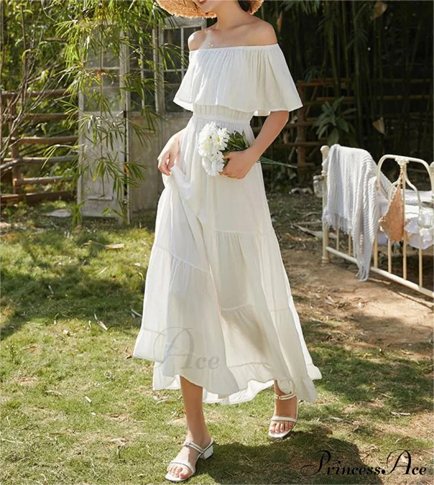 Ruffled Romance Off Charming The Shoulder Maxi Dress image 1