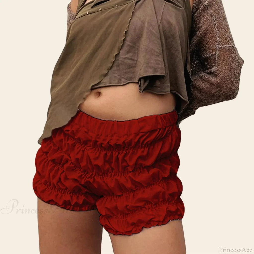 Ruffled Ruched Solid Bloomer Short image 4