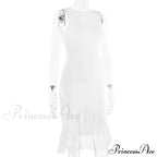Ruffled Ruched Summer-ready Backless Sleeveless Irregular Sensual Midi Dress image 8