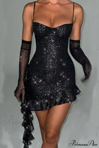Ruffled Sequin Stylish Mini Dress image 3