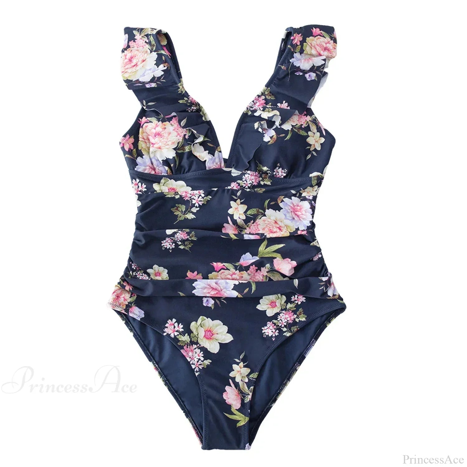 Ruffled V-neck Lace Up Monokini One Piece Set image 12