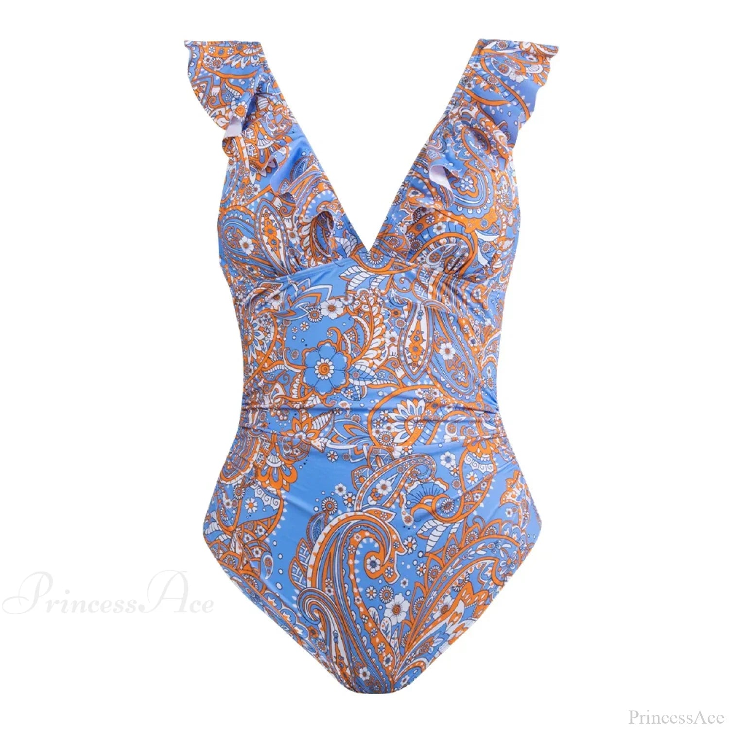 Ruffled V-neck Lace Up Monokini One Piece Set image 13