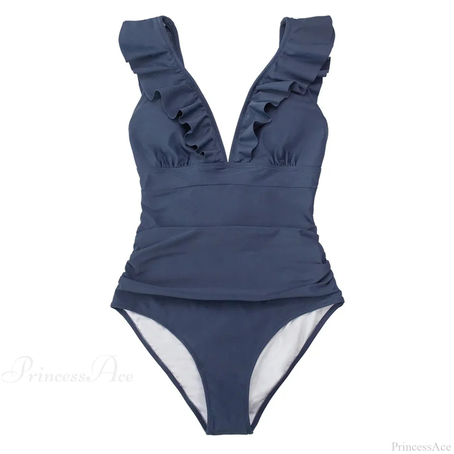 Ruffled V-neck Lace Up Monokini One Piece Set image 4