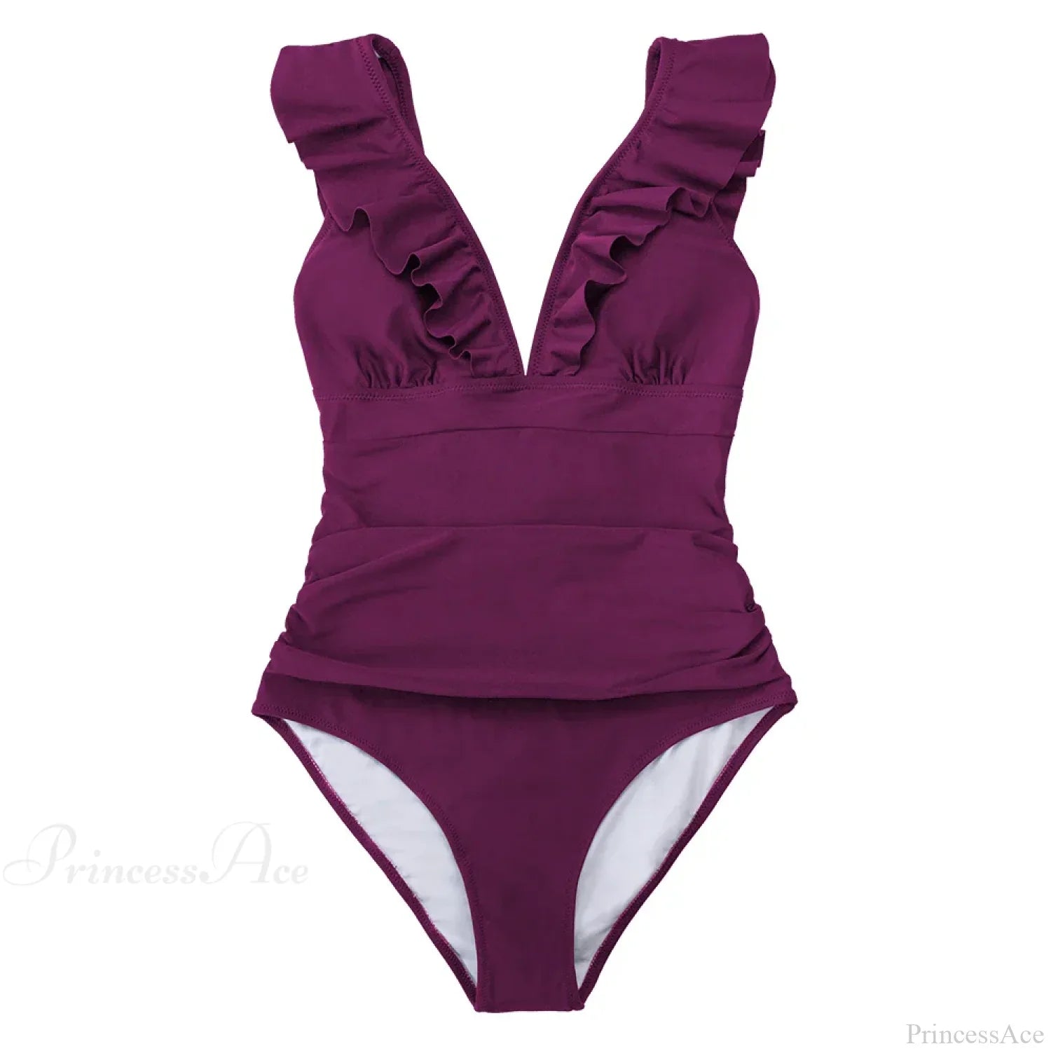 Ruffled V-neck Lace Up Monokini One Piece Set image 8